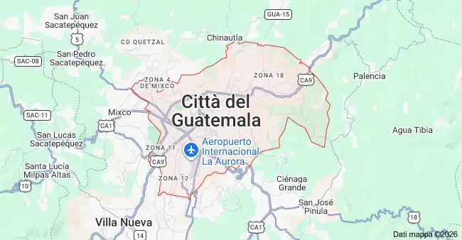 mappa città del guatemala